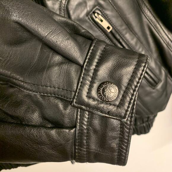 Vintage Y2K Black Bomber Oversized 100% Genuine Leather Off Duty Model Oversized - Picture 10 of 12